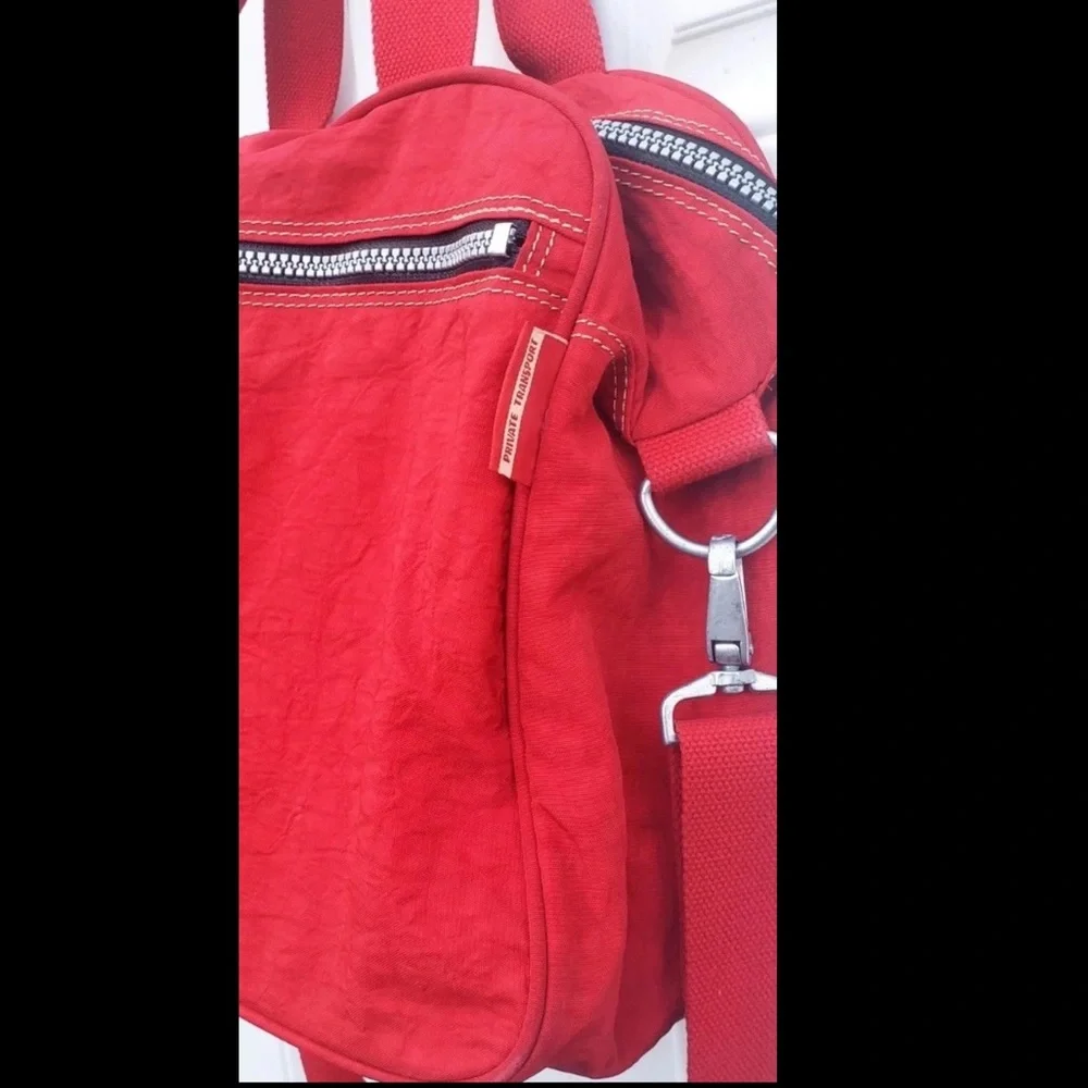 Kipling Vintage Private Transport Weekend Travel Messenger Bag - Red - Picture 8 of 14